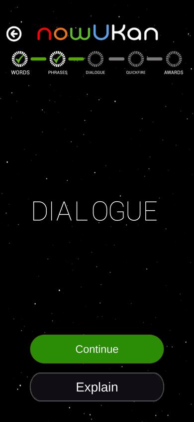 nowUKan DIALOGUE section title screen